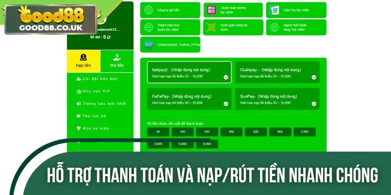 Trải nghiệm nhiều tính năng nổi bật khi tải app GOOD88 cá cược trên di động